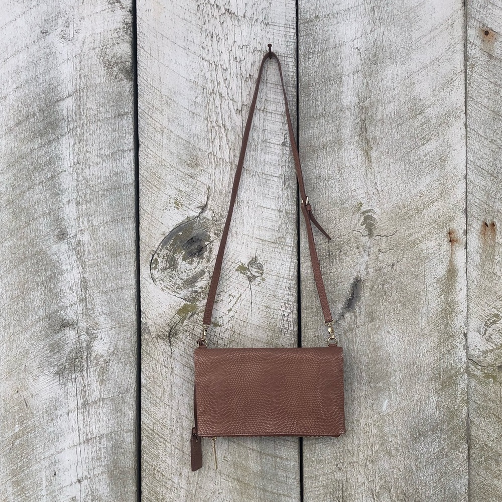 RoviMoss | pebbled leather crossbody foldover bag